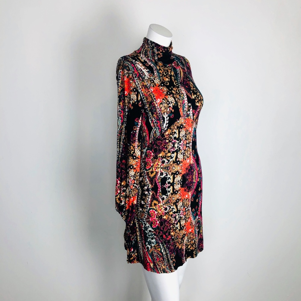 Free People All Dolled Up Paisley Turtleneck Dress - Picture 6 of 8